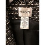 Chico's Women's‎  Black And White Dark Open Front Blazer Oversized Size 2 Photo 2