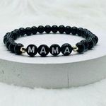 Mama Natural Stone beaded Bracelet Black Photo 0