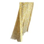 Lulus  Widely Chic Yellow Animal Print Satin Wide Leg Side Slit Pants Size L Photo 7