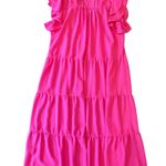 Umgee  Hot Pink Tiered Midi Dress – Women’s Medium Photo 8