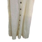 Old Navy  linen blend NWT long button down dress cream large Photo 2