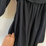 Abercrombie & Fitch Tall Emerson Cotton Poplin Puff Sleeve Mini Dress Black Photo 3