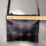 Brahmin  Adjustable Crossbody Bag Purse Brown Black Barcelona Polka‎ Dot Circles Photo 6