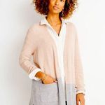 Madewell Kent Merino Wool Blend Colorblock Tan and Gray Open Front Cardigan XS Photo 0