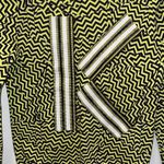 Kenzo Womens Geometric K Broken Floor Pullover Sweatshirt Yellow Black Size XS Photo 2