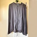 David Valls Lagenlook Linen Zip Front Shirt Cardigan Size M Brown Oversized Size M Photo 2
