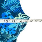 Aqua Eve Tankini Top Women L Blue Tropical Leaves Ruched Tummy Control Beach Size L Photo 7