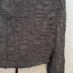 LaLavon Semi Shear Textured Ruched Elastic Waist Feminine Blouse Sz Medium Black Photo 4
