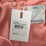 C/MEO COLLECTIVE  Eyelet Mini Dress Spaghetti Strap Cotton Ruffle Peach Large New Photo 8