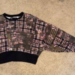 Adidas  HER Studio London‎ Plaid Patchwork Cropped Crewneck Pullover Sweatshirt Photo 6