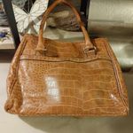 Anne Klein Alligator Alley Satchel Crocodile-Embossed Faux Leather Tote Brown Photo 7