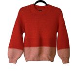 Gap Red/Pink Valentines Colorblock Sweater Pullover Long Sleeve Pullover S # Photo 0