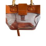 Miu Miu Orange Suede PVC Top Bamboo Handle Bag Photo 12