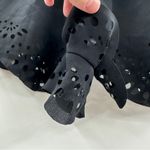 Brandy Melville  Black Floral‎ Laser Cut Eyelet High Rise Drawstring Shorts OS Photo 2