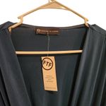 Fashion to figure Long Sleeve Drape Front Midi Dress Faux Wrap Stretch Blue XL Photo 7