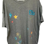 Aerie  grey boyfriend tee with neon graphics NWOT Photo 0