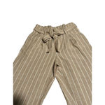 Liverpool Wide Leg Pants Women's Size S Cropped Beige White Striped Tie Waist Tan Photo 1