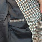 Mango MNG Double breasted check blazer brown blue plaid size 2 Suit line Photo 5