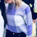 SheIn Purple Checkered Sweater Photo 0