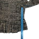 Rebecca Taylor  Tweed Peplum Zip Front Jacket Sleek Textured Luxury Womens Size 4 Photo 6