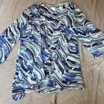 JM Collection  twin set. Blouse with sheer open front cardigan. Size PL Photo 0