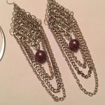 Lot Of 2 Women's Pierced Costume Earrings Large Silver Tone Statement Photo 3