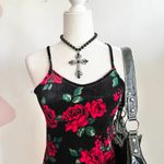 Art Class Black Floral Velvet Mini Dress,‎ Gothic Whimsigoth Coquette Grunge Small Photo 1