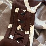 Y2K George Giraffe Print Cowl Neck Top Lace Photo 3