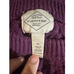 st. john's bay  sweater women's large petite Crewneck Purple Cable Knit NWT Photo 5