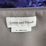 Lovers + Friends  Sirena Skirt in Purple Multi Sequin size Medium Mini Feathers Photo 9
