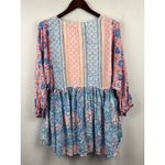 Women’s Sea Bird Size 16 Blue, Orange, & White Floral Blouse Blue Photo 2