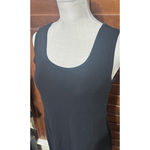 Club Monaco  Black Tank dress slinky travel knee length sz L empire waist LBD Photo 1