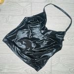 Sincerely Jules Nwt  sheer halter top black shine cropped shirt xl y2k style Photo 6