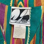 Diane Gilman Vintage  Waistcoat Vest Tan Multicolor Vertical Stripe Southwestern Photo 9