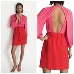 Reiss Valentina Color Clash Dress Pink Red Womens Size US 4 Photo 10