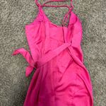 Selfie Leslie  Medellin Gathered Detail Side Tie Wrap Dress Hot Pink NWT Photo 3