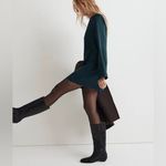 Madewell  Long Bell Sleeve Satin Shift Dress in Smoky Spruce, Medium Photo 1