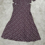 NWT Boden Cut Out Midi Tea Dress Shortsleeve Dark Burgundy Sweet Daisy Size 14R Purple Photo 10