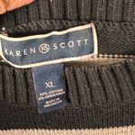Karen Scott  XL Black & White Striped Sweater Soft Cotton Blend Photo 2