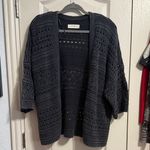 Lucky Brand  Black Chunky Knit Cardigan Sweater Photo 1