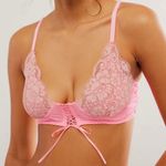We Are HAH Bust Thru Bralette Lace Bow Barbie Pink Stretchy Loungewear Bra New M Photo 8