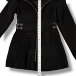 Rue 21  Womens Wool Blend Size M Black Wide Zip Up Collar Y2K Photo 4