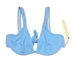 MINKPINK Revolve Spero Swim Bikini Top Corn Blue Textured Tie Back XS NWT Beach Photo 1