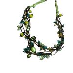 Multi strand green multi shaded statement necklace clover green chuncky necklace Photo 3