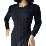 Vintage 80's Diamond's Run by Wayne Diamond sequin beaded black dress X Photo 0