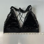 PINK - Victoria's Secret  Black Velvet Lace Metallic Star Strappy Back Bralette Photo 8