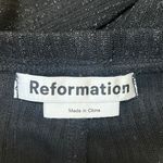 Reformation Women's Black Metallic Ribbed Knit Wide Leg Trousers Pants Size S Photo 3