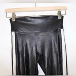 Spanx Women’s Black Faux Leather Casual Stretchy Side Stripe Leggings Size XS Photo 1