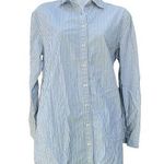 Gap  Body blue pinstripe long sleeve button down sleep shirt Photo 0