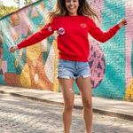 The Fifth Label  Red Long Sleeve Pullover Sweatshirt Top Size S Preowned Photo 0